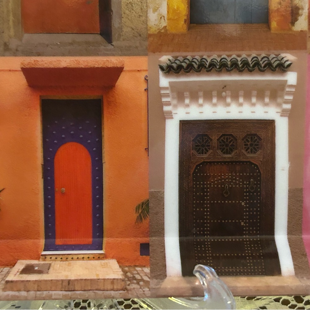 4/$20🌷🕌Vibrant Easy Life Melamine Appetizer/Dessert Tray - 💙🚪Moroccan Doors 🚪💙 - Picture 4 of 11